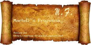Marhás Fruzsina névjegykártya